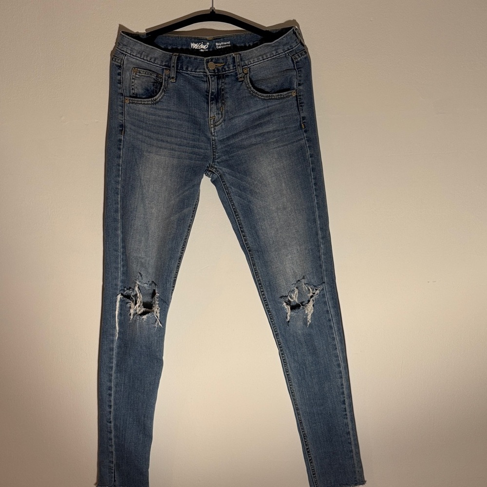 Mossimo Denim 00/24 Stretch Distressed Boyfriend Jeans